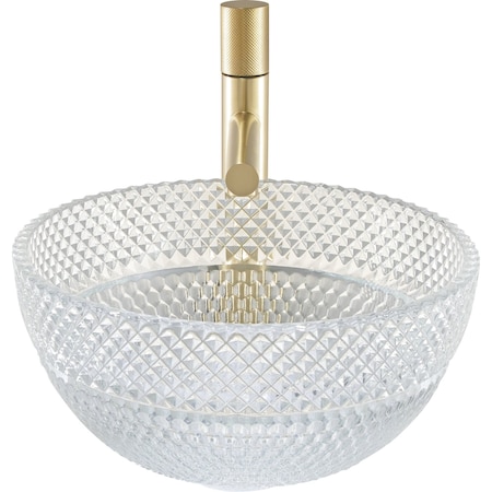 Castello Usa Jewel 13-inch Bathroom Vessel Sink - Clear CB-VC-9-CL-13